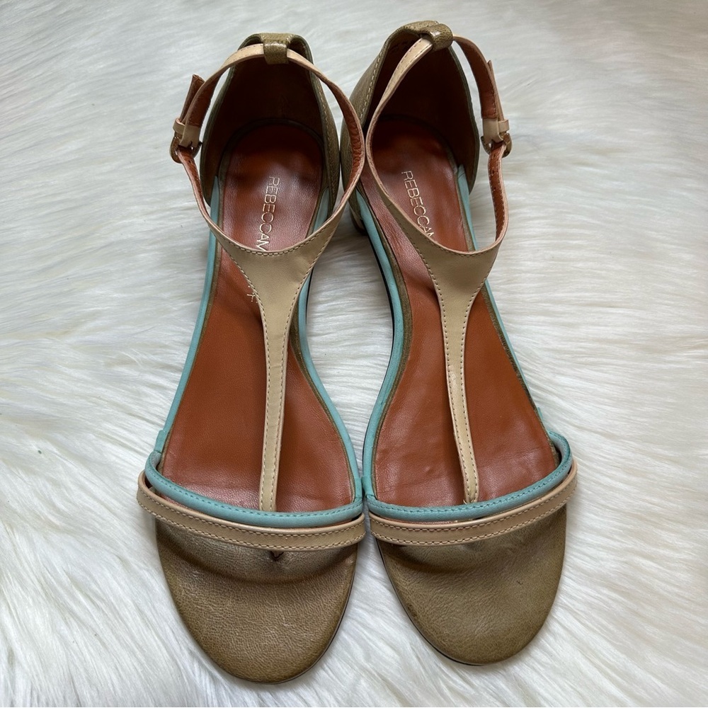 Rebecca Minkoff Pirrana Gold Color Block Size 8 Strappy Sandals